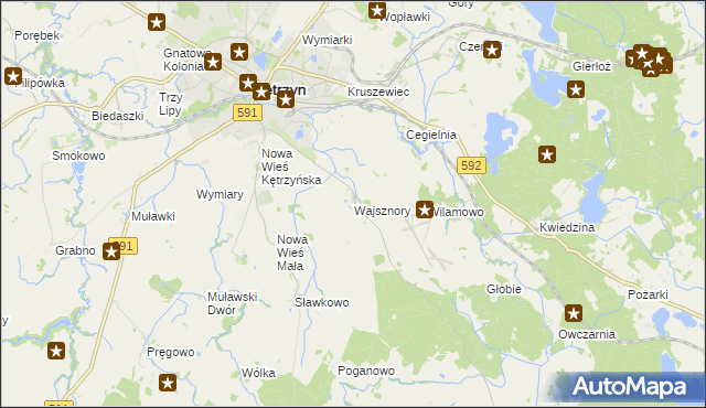 mapa Wajsznory, Wajsznory na mapie Targeo