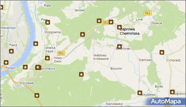 mapa Wałdowo Królewskie, Wałdowo Królewskie na mapie Targeo
