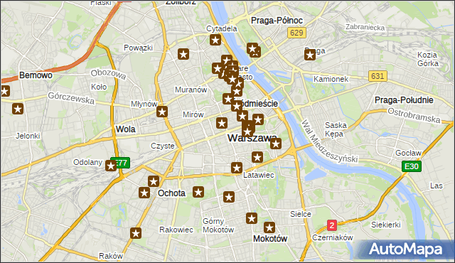 mapa Warszawy, Warszawa na mapie Targeo