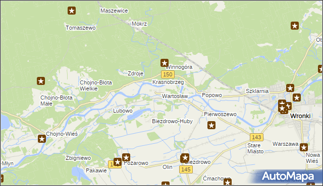 mapa Wartosław, Wartosław na mapie Targeo