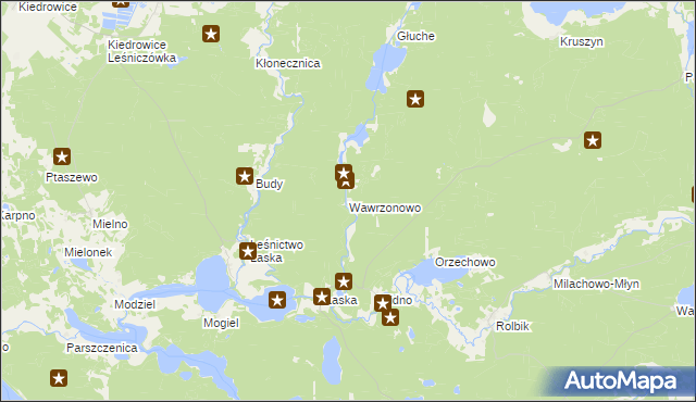 mapa Wawrzonowo, Wawrzonowo na mapie Targeo