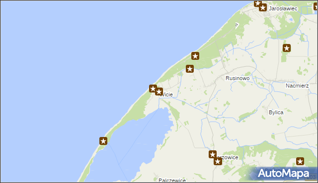 mapa Wicie gmina Darłowo, Wicie gmina Darłowo na mapie Targeo