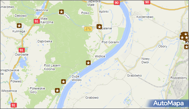 mapa Widlice gmina Gniew, Widlice gmina Gniew na mapie Targeo