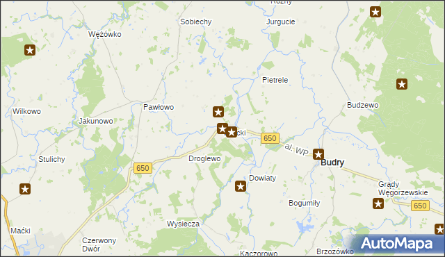 mapa Więcki gmina Budry, Więcki gmina Budry na mapie Targeo