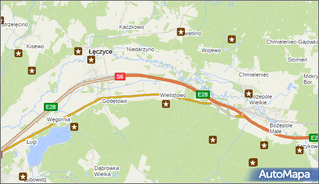 mapa Wielistowo, Wielistowo na mapie Targeo