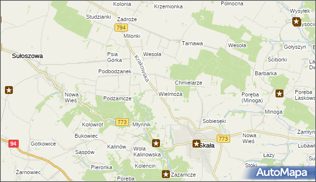 mapa Wielmoża, Wielmoża na mapie Targeo