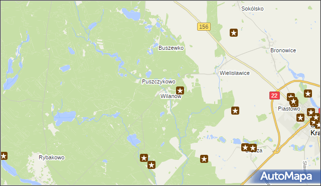mapa Wilanów gmina Strzelce Krajeńskie, Wilanów gmina Strzelce Krajeńskie na mapie Targeo