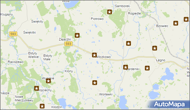 mapa Wilczkowo gmina Lubomino, Wilczkowo gmina Lubomino na mapie Targeo