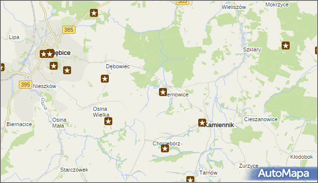 mapa Wilemowice, Wilemowice na mapie Targeo