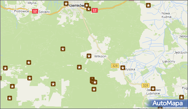 mapa Wilkocin, Wilkocin na mapie Targeo