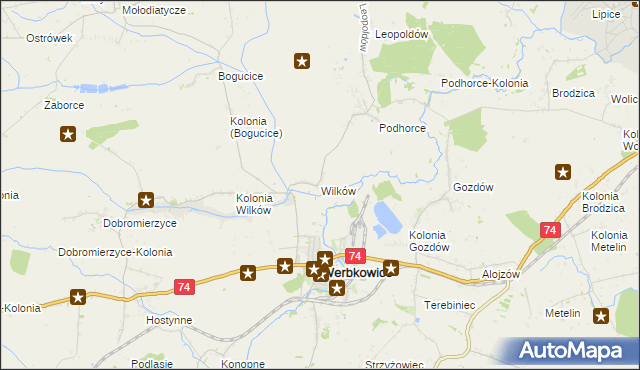 mapa Wilków gmina Werbkowice, Wilków gmina Werbkowice na mapie Targeo