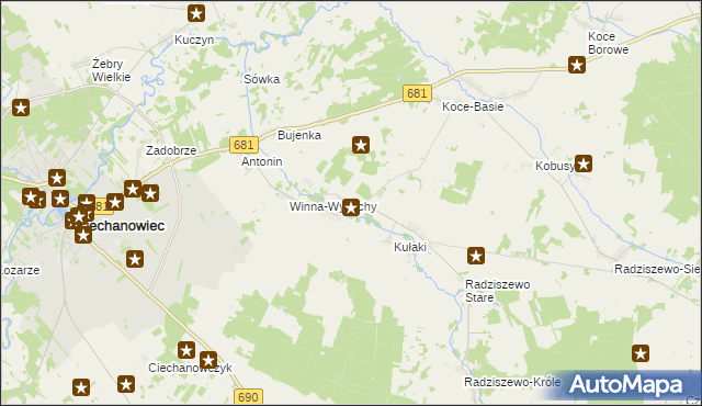 mapa Winna-Poświętna, Winna-Poświętna na mapie Targeo