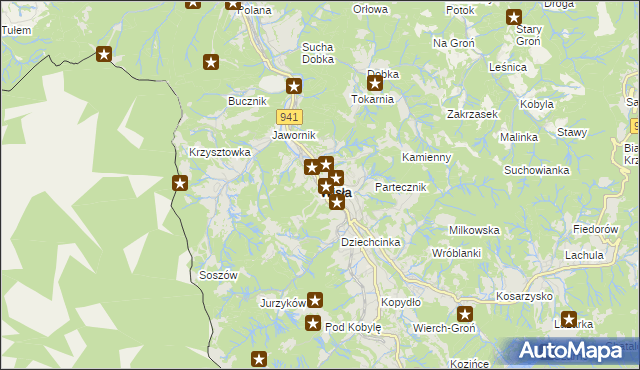 mapa Wisła, Wisła na mapie Targeo