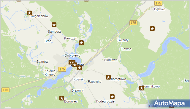 mapa Wiśniewo gmina Drawno, Wiśniewo gmina Drawno na mapie Targeo