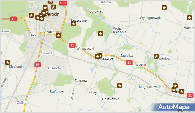 mapa Witaszyce, Witaszyce na mapie Targeo