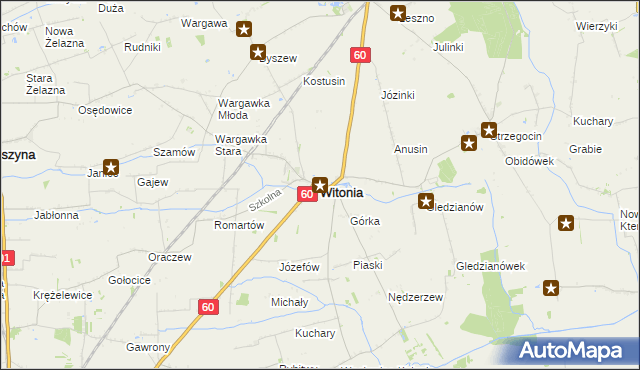 mapa Witonia, Witonia na mapie Targeo