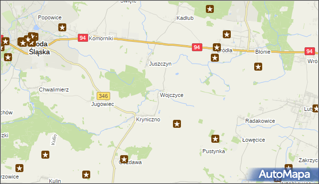 mapa Wojczyce, Wojczyce na mapie Targeo