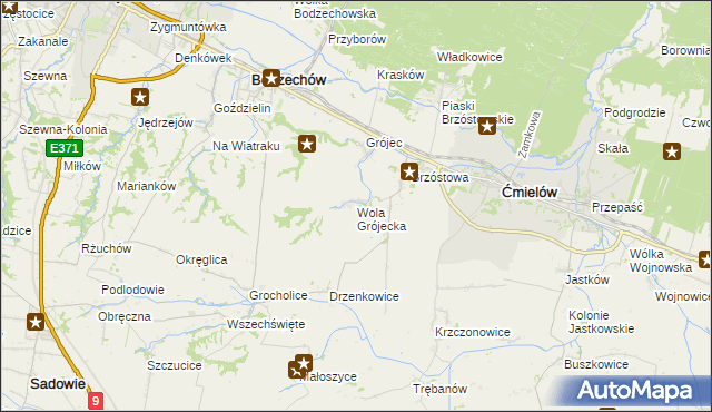 mapa Wola Grójecka, Wola Grójecka na mapie Targeo