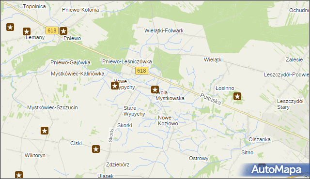mapa Wola Mystkowska, Wola Mystkowska na mapie Targeo