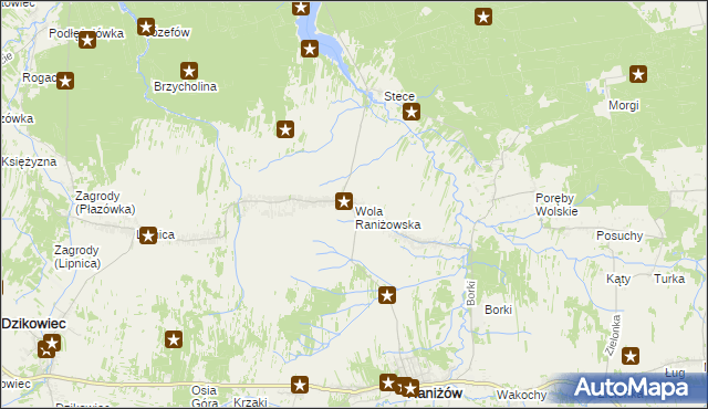 mapa Wola Raniżowska, Wola Raniżowska na mapie Targeo