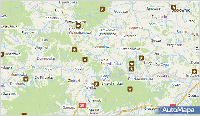 mapa Wola Skrzydlańska, Wola Skrzydlańska na mapie Targeo