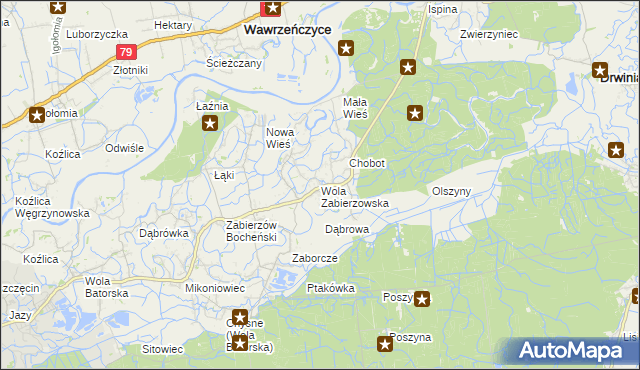 mapa Wola Zabierzowska, Wola Zabierzowska na mapie Targeo