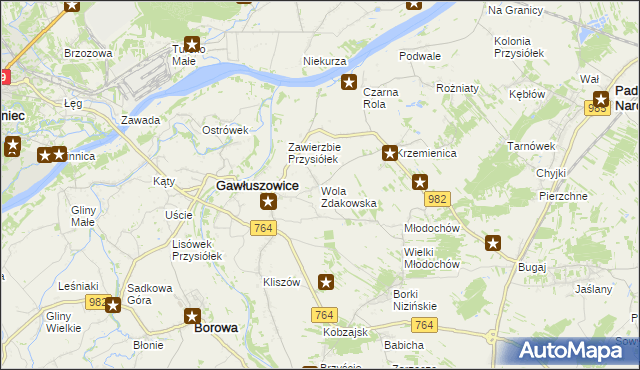 mapa Wola Zdakowska, Wola Zdakowska na mapie Targeo