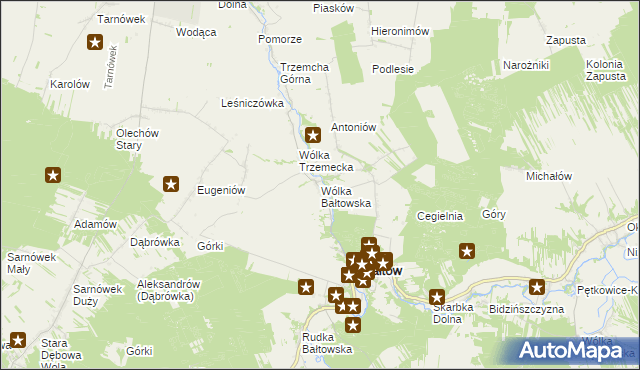 mapa Wólka Bałtowska, Wólka Bałtowska na mapie Targeo