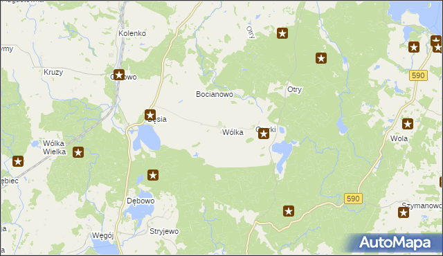 mapa Wólka gmina Kolno, Wólka gmina Kolno na mapie Targeo