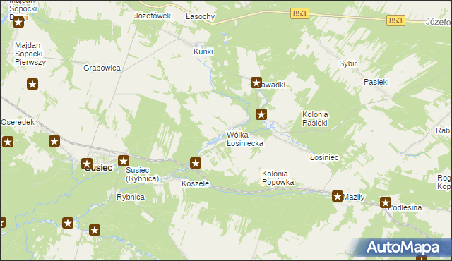 mapa Wólka Łosiniecka, Wólka Łosiniecka na mapie Targeo