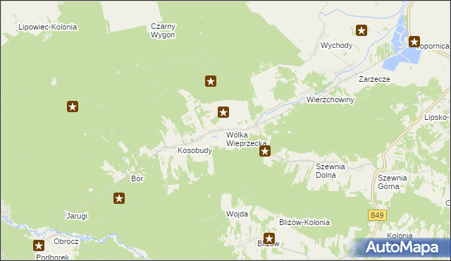 mapa Wólka Wieprzecka, Wólka Wieprzecka na mapie Targeo