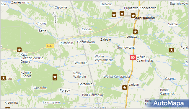 mapa Wólka Wybraniecka, Wólka Wybraniecka na mapie Targeo