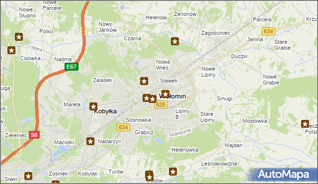 mapa Wołomin, Wołomin na mapie Targeo