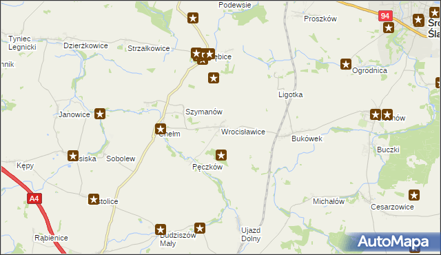 mapa Wrocisławice, Wrocisławice na mapie Targeo