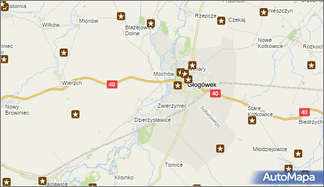 mapa Wydrowice gmina Głogówek, Wydrowice gmina Głogówek na mapie Targeo