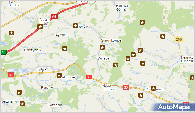 mapa Wyręba gmina Siekierczyn, Wyręba gmina Siekierczyn na mapie Targeo