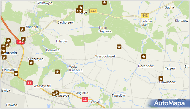 mapa Wysogotówek, Wysogotówek na mapie Targeo