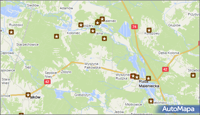 mapa Wyszyna Machorowska, Wyszyna Machorowska na mapie Targeo