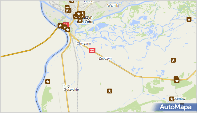 mapa Żabczyn, Żabczyn na mapie Targeo