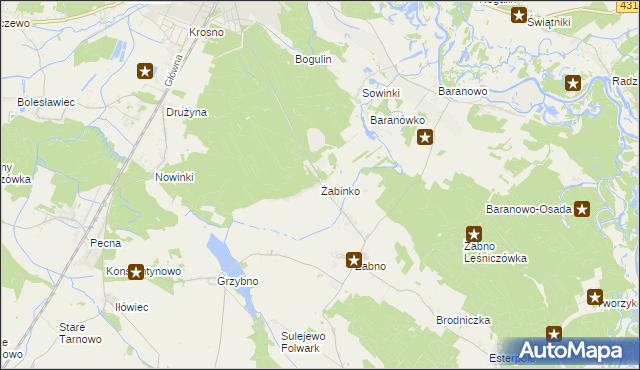 mapa Żabinko, Żabinko na mapie Targeo