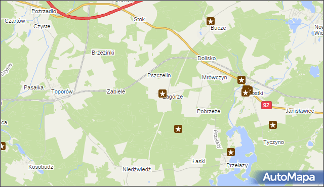 mapa Zagórze gmina Lubrza, Zagórze gmina Lubrza na mapie Targeo