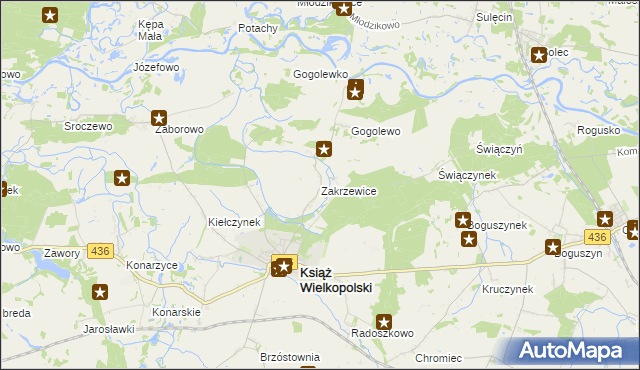 mapa Zakrzewice, Zakrzewice na mapie Targeo