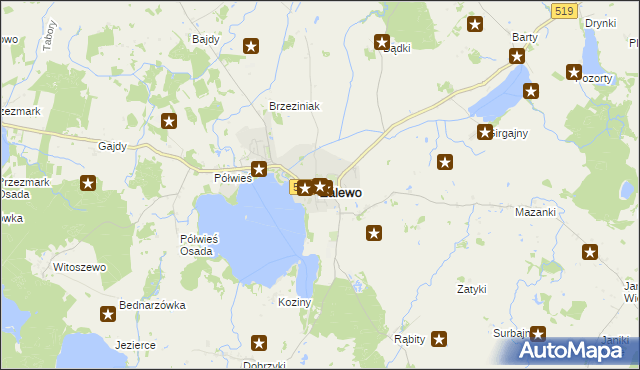 mapa Zalewo powiat iławski, Zalewo powiat iławski na mapie Targeo
