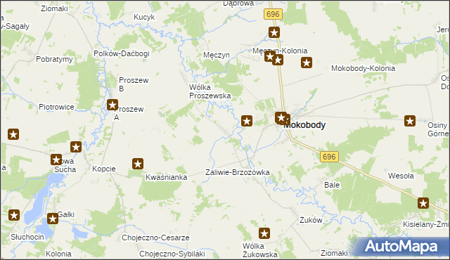 mapa Zaliwie-Szpinki, Zaliwie-Szpinki na mapie Targeo