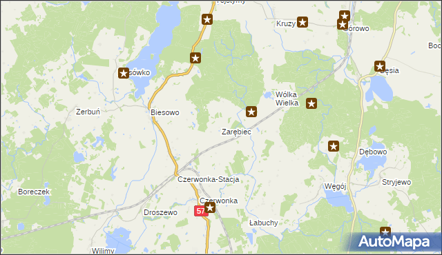 mapa Zarębiec, Zarębiec na mapie Targeo