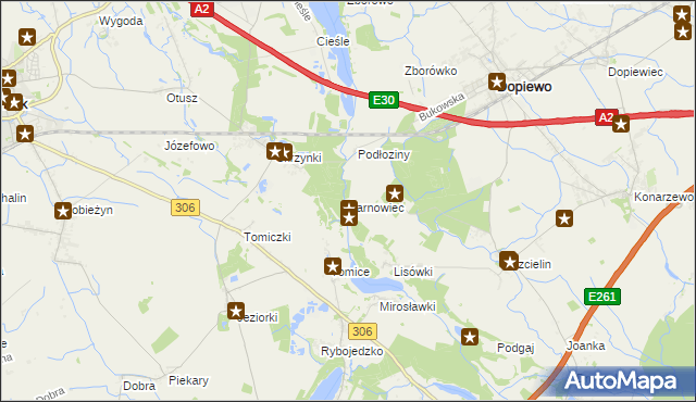 mapa Żarnowiec gmina Dopiewo, Żarnowiec gmina Dopiewo na mapie Targeo