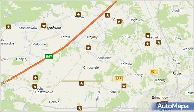 mapa Zaścienie, Zaścienie na mapie Targeo