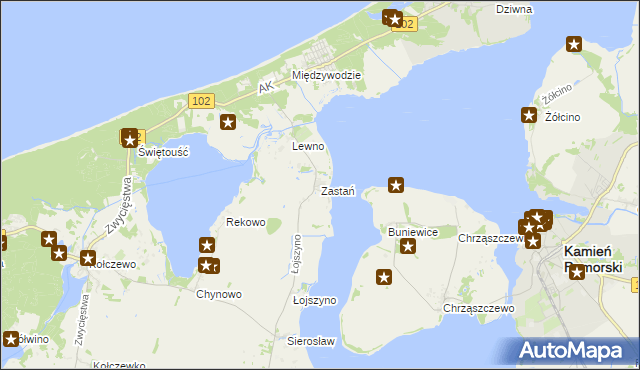 mapa Zastań, Zastań na mapie Targeo