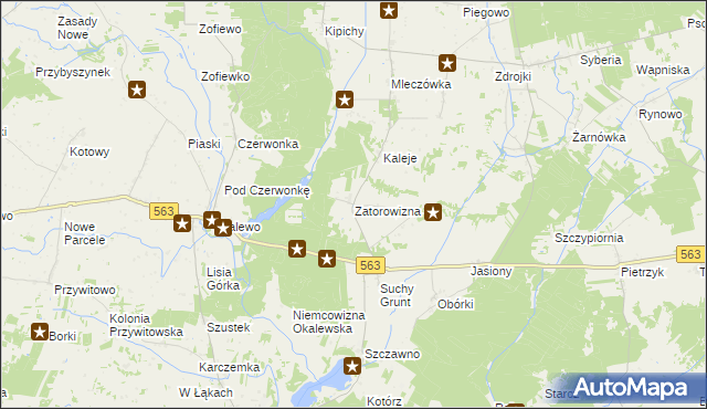 mapa Zatorowizna, Zatorowizna na mapie Targeo