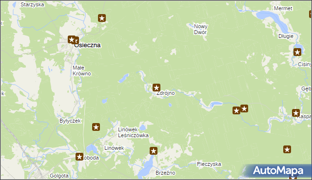 mapa Zdrójno gmina Osieczna, Zdrójno gmina Osieczna na mapie Targeo